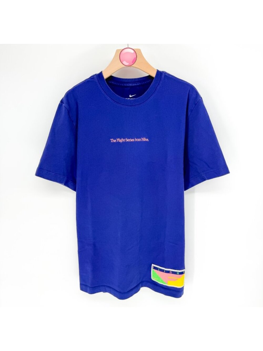 Nike Flight Series Throwback Cotton T-Shirt Blue Logo Graphic‎ Men's Large